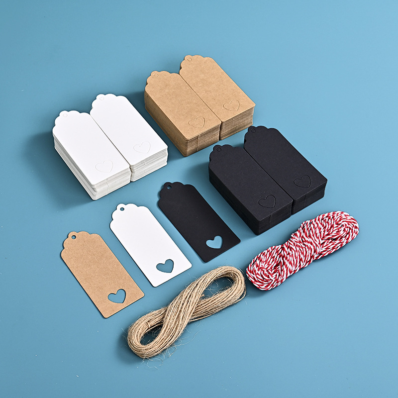 Musicality Etichete de cadouri cu inimă decupată, 100 buc, carton, pentru scriere manuală, imprimare offset, personalizabile, utilizare universală