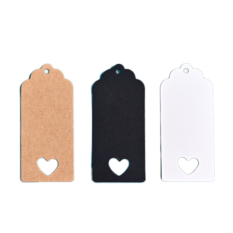 Musicality Etichete de cadouri cu inimă decupată, 100 buc, carton, pentru scriere manuală, imprimare offset, personalizabile, utilizare universală