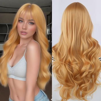 Duga kovrčava perika s Qi fringe, Lolita stil, model S121, vlakna otporna na visoke temperature, mehanička konstrukcija, za dnevnu nosnju ili zabavni izgled