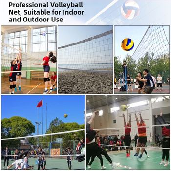 Sieť na volejbal – polyetylén, na plážový a štandardný súťažný zápas, sieť s uzlami, štvorstranné okraje, oceľový drôt