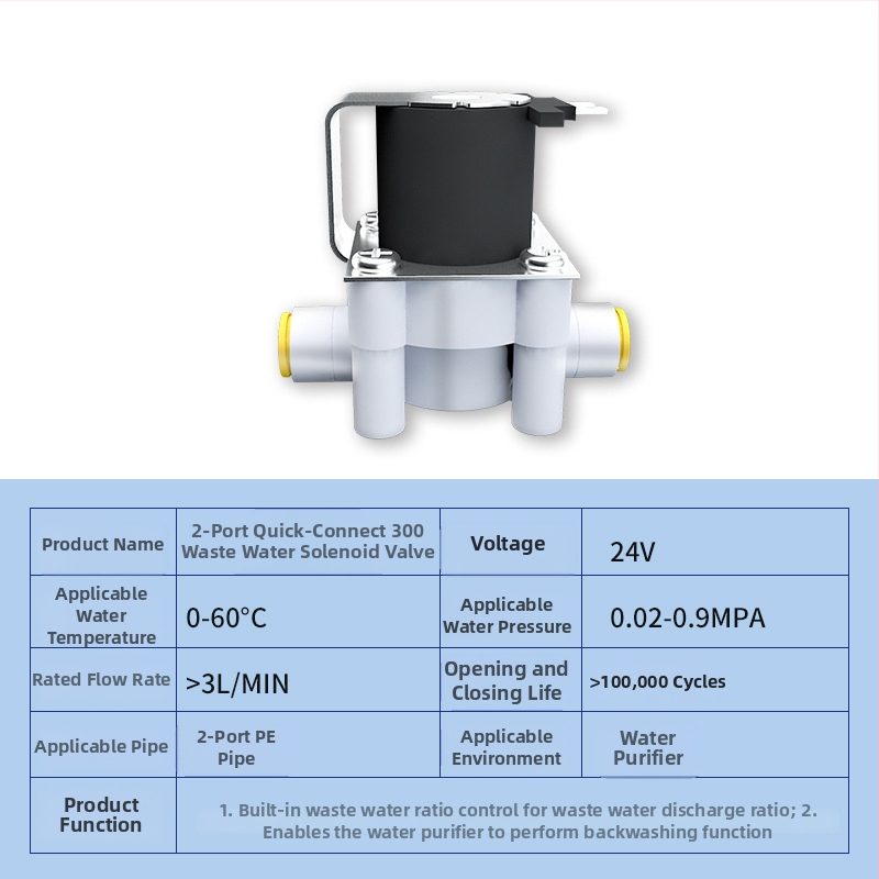 Ventil za pročišćivač vode sa 24V ulazom i 12V elektromagnetnim ventilom, automatsko ispiranje, 2/3 brze spojke