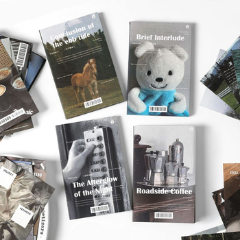 Infeel.me No Goodbyes serija — Papir s literarnim retro pozadinom dnevnika, dekorativne bilješke. Oblik: papir blok; Težina: 52 g; Na tržište: 2025-04-23; Zalijepiti: Ne; IP odobrenje: Ne.