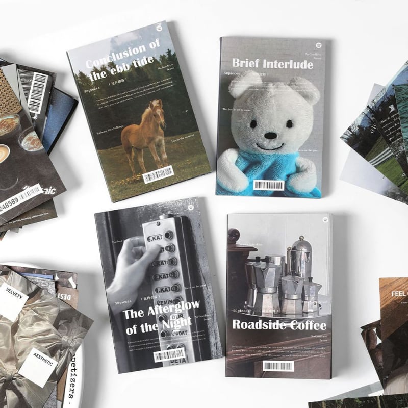 Infeel.me No Goodbyes serija — Papir s literarnim retro pozadinom dnevnika, dekorativne bilješke. Oblik: papir blok; Težina: 52 g; Na tržište: 2025-04-23; Zalijepiti: Ne; IP odobrenje: Ne.