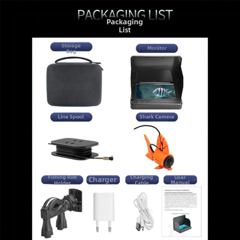 Υποβρύχια κάμερα αλιείας με υψηλή ευκρίνεια (0,6–30 μ βάθος; μπαταρία λιθίου)