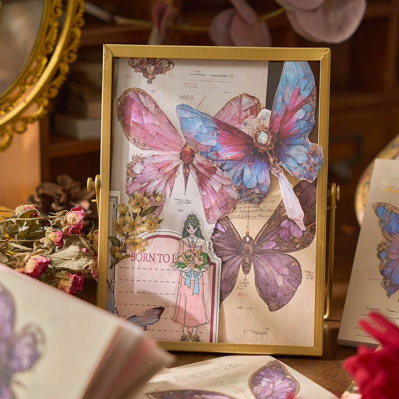 Set bilježnica umjetničkog dnevnika s pozadinskim kolažom, materijalni papir, 60 listova, marka Early foam, nije ljepilo, IP: Nije dopušteno