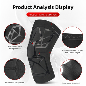 Sportski koljeni zaštitnici s kompresijom i zaštitom od udara — za košarku, SBR + prozračna mreža, silikonske protivklizne rubove, šivanje četiri igle šest niti