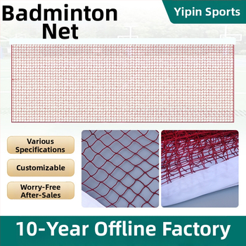 Badmintonová sieť na vnútorné aj vonkajšie použitie – prenosná, odolná sieť z polypropylénu, okraje z nylonového alebo oceľového lana, nastaviteľná dĺžka