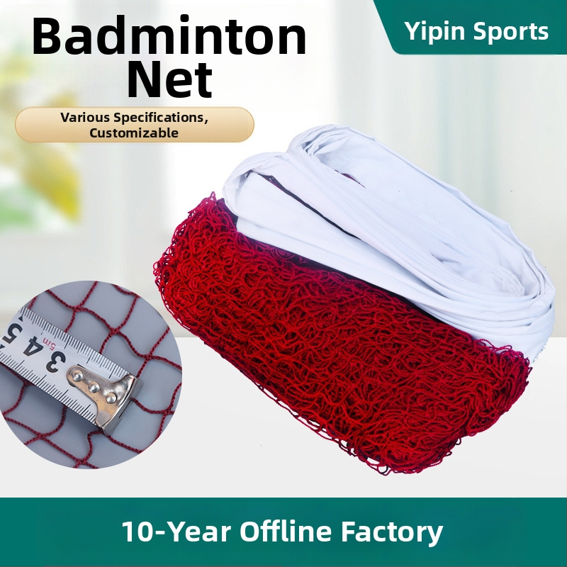 Badmintonová sieť na vnútorné aj vonkajšie použitie – prenosná, odolná sieť z polypropylénu, okraje z nylonového alebo oceľového lana, nastaviteľná dĺžka