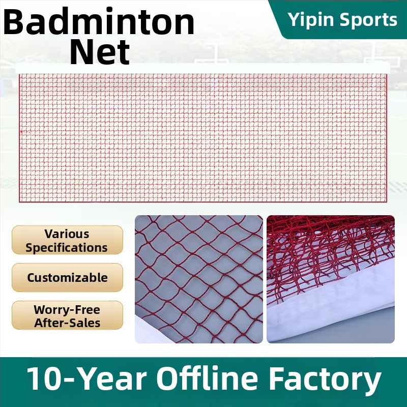 Badmintonová sieť na vnútorné aj vonkajšie použitie – prenosná, odolná sieť z polypropylénu, okraje z nylonového alebo oceľového lana, nastaviteľná dĺžka