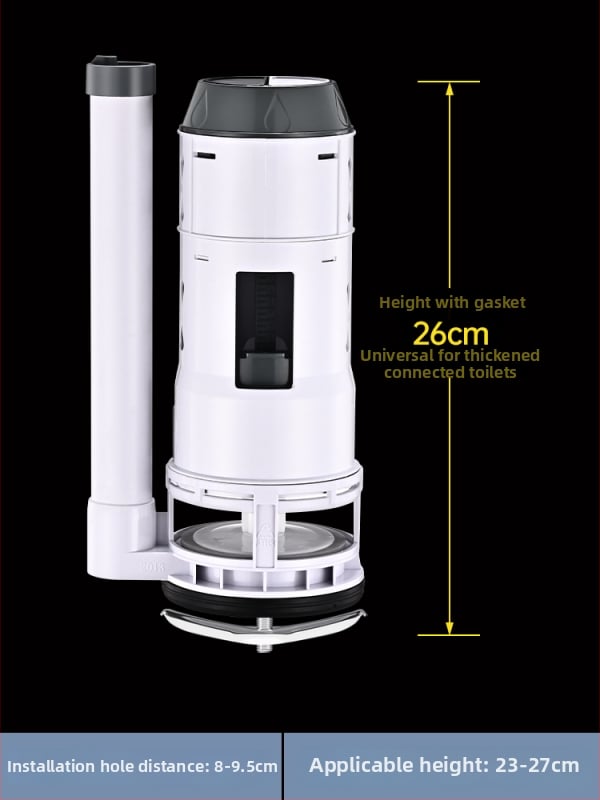 Integrirani ventil za odvod vode iz spremnika toaleta, nehrđajući čelik, 3-inčno ispiranje, veliki promjer izlaza