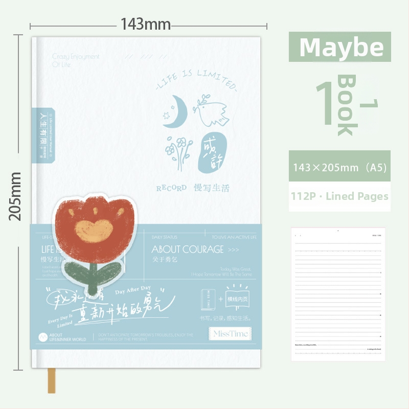 Bilježnica s tvrdim uvezom, papir za pisanje 100 g/m², 200–300 stranica, kreativni stil