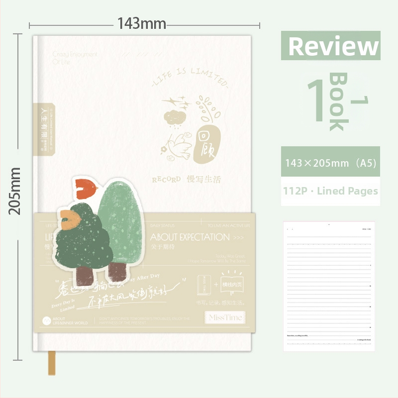 Bilježnica s tvrdim uvezom, papir za pisanje 100 g/m², 200–300 stranica, kreativni stil