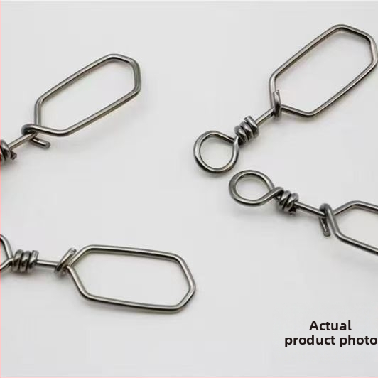 Αλιευτικά εξαρτήματα: ανοξείδωτος χάλυβας, ορατά βύσματα, παχύτερα βύσματα, συνδετήρες αγκίστρων σε σχήμα οκτώ για δολώματα