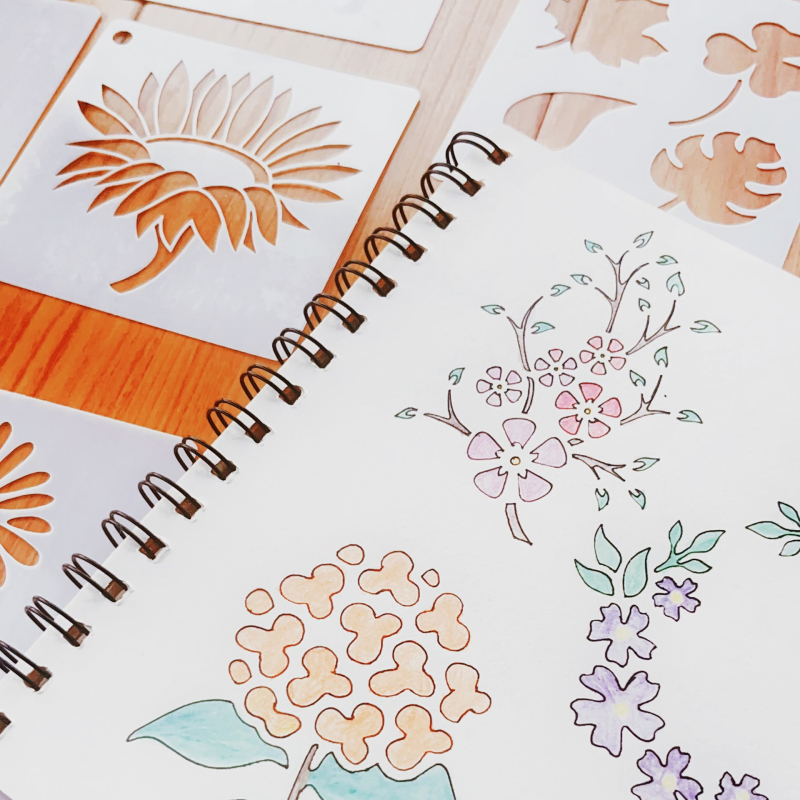 Eun-Lok Novi 60 Plastična Kvadratna DIY Šablona za Ilustracije Biljaka i Životinja, Prilagodljiva uz Logo