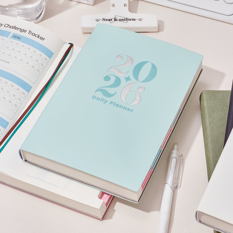 A5 bilježnica, 365-dnevni planer za upravljanje vremenom, omotač od umjetne kože, papir bez kiseline 80 g, više od 400 stranica