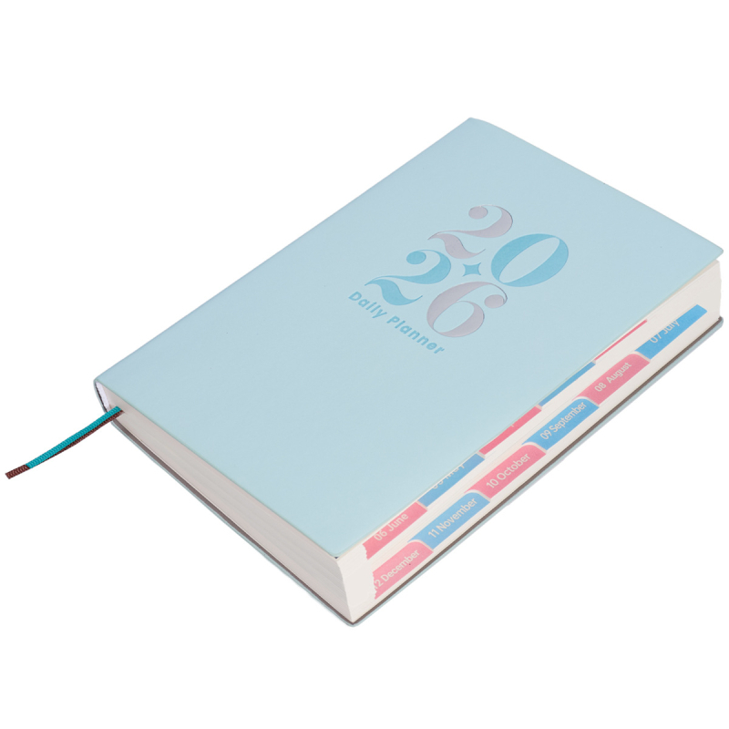 A5 bilježnica, 365-dnevni planer za upravljanje vremenom, omotač od umjetne kože, papir bez kiseline 80 g, više od 400 stranica