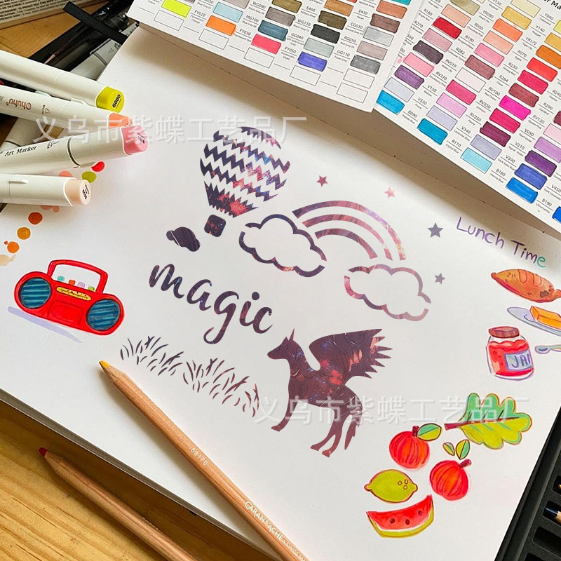 Šablona s jednorogom za djecu — PET materijal, DIY kopiranje uzoraka, ručno grafički šablon