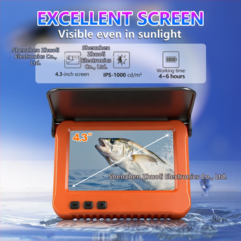 Υποβρύχια κάμερα ψαρέματος με νυχτερινή όραση και καταγραφή, οθόνη — βάθος 0.6–30 m, καλώδιο 15 m, τροφοδοσία DC 10–18 V