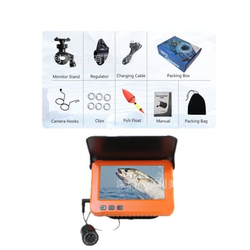 Υποβρύχια κάμερα ψαρέματος με νυχτερινή όραση και καταγραφή, οθόνη — βάθος 0.6–30 m, καλώδιο 15 m, τροφοδοσία DC 10–18 V