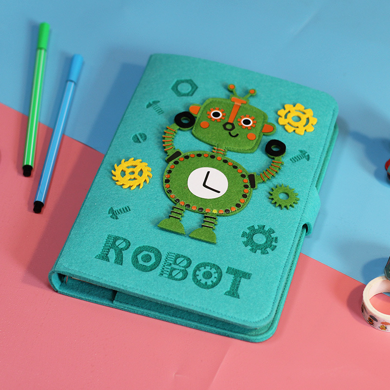 Füzet oldható lapokkal, vastag filcborítású, Daolin papír, 80 g/m², aranyos japán-koreai stílus, márka Stubborn creativity