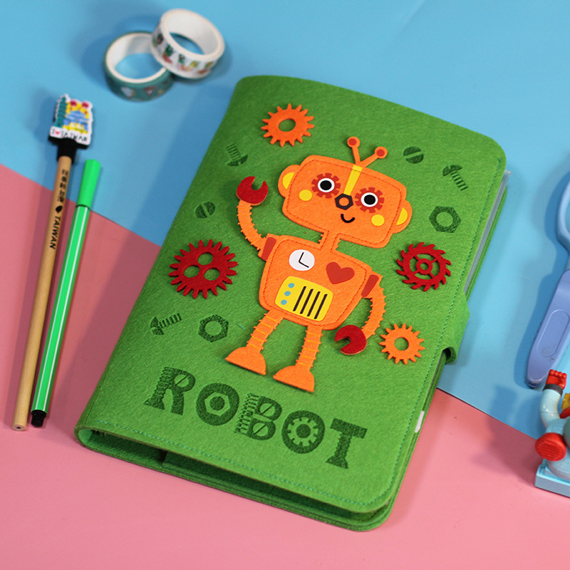 Füzet oldható lapokkal, vastag filcborítású, Daolin papír, 80 g/m², aranyos japán-koreai stílus, márka Stubborn creativity