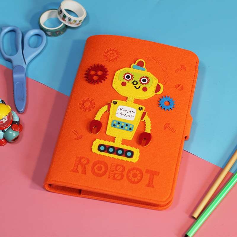 Füzet oldható lapokkal, vastag filcborítású, Daolin papír, 80 g/m², aranyos japán-koreai stílus, márka Stubborn creativity