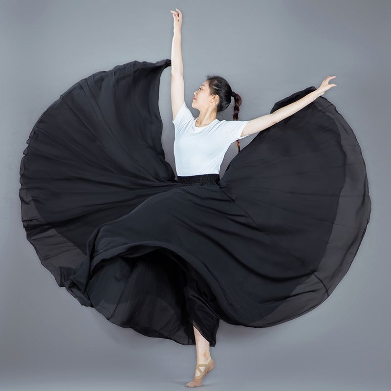 Plesna suknja od šifona za etnički ples, Lin Mu, proljeće 2023