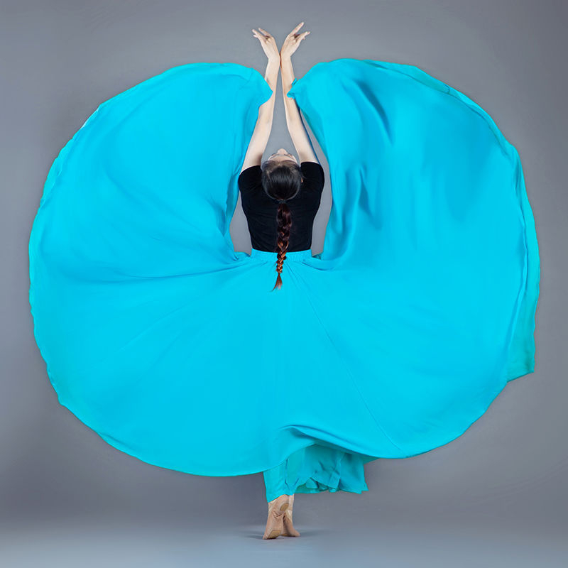 Plesna suknja od šifona za etnički ples, Lin Mu, proljeće 2023