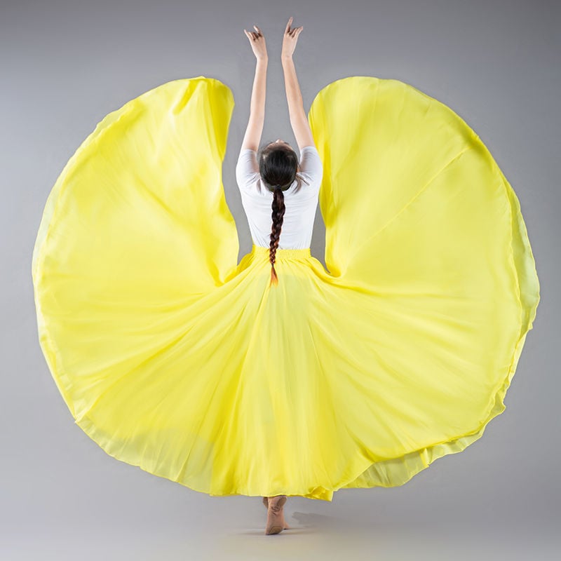 Plesna suknja od šifona za etnički ples, Lin Mu, proljeće 2023