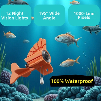 Υποβρύχια κάμερα ψαρέματος με HD βίντεο και ορατό ανιχνευτή ψαριών — πολυγλωσσική διεπαφή, τροφοδοσία DC 10-18V, εύρος βάθους 0.6–500 m