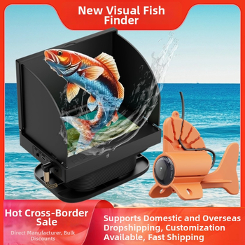 Υποβρύχια κάμερα ψαρέματος με HD βίντεο και ορατό ανιχνευτή ψαριών — πολυγλωσσική διεπαφή, τροφοδοσία DC 10-18V, εύρος βάθους 0.6–500 m