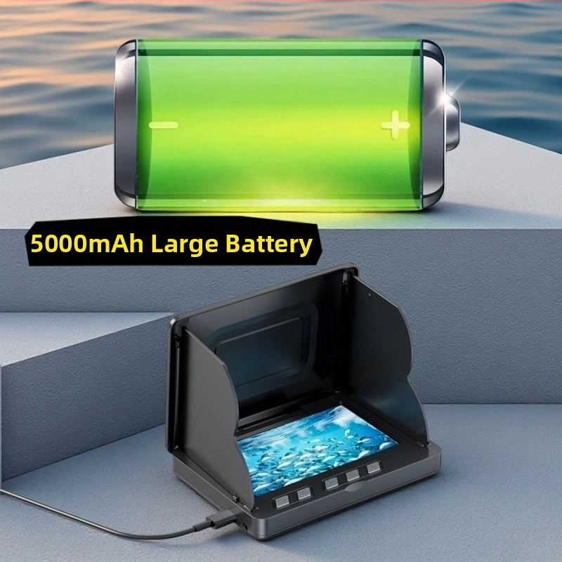 Υποβρύχια κάμερα ψαρέματος με HD βίντεο και ορατό ανιχνευτή ψαριών — πολυγλωσσική διεπαφή, τροφοδοσία DC 10-18V, εύρος βάθους 0.6–500 m