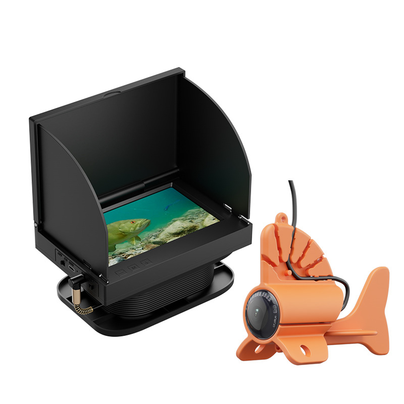 Υποβρύχια κάμερα ψαρέματος με HD βίντεο και ορατό ανιχνευτή ψαριών — πολυγλωσσική διεπαφή, τροφοδοσία DC 10-18V, εύρος βάθους 0.6–500 m