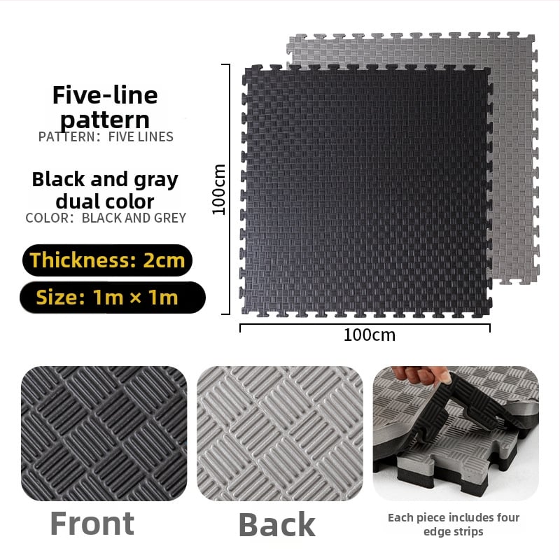 Подова мат за фитнес зала за тренировки по бойни изкуства, бокс и таеквондо • пяна • квадратна • миеща се