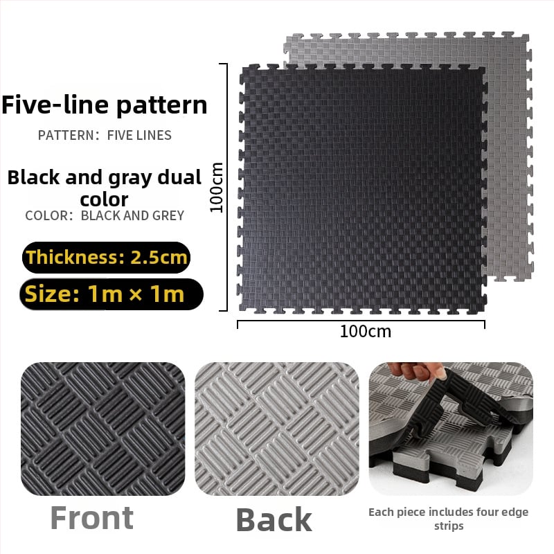 Подова мат за фитнес зала за тренировки по бойни изкуства, бокс и таеквондо • пяна • квадратна • миеща се