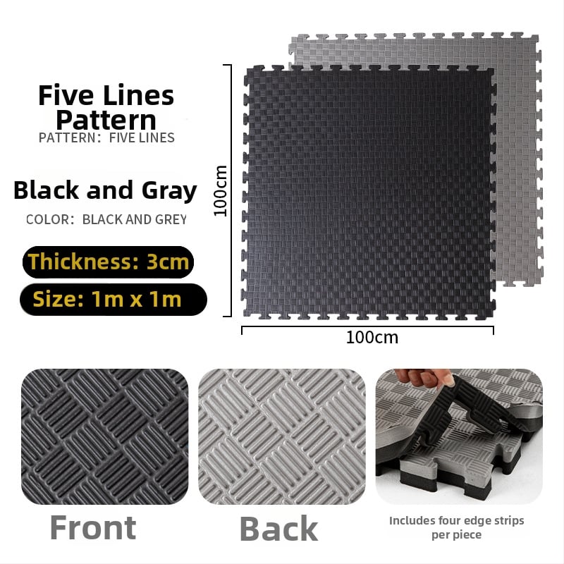 Подова мат за фитнес зала за тренировки по бойни изкуства, бокс и таеквондо • пяна • квадратна • миеща се