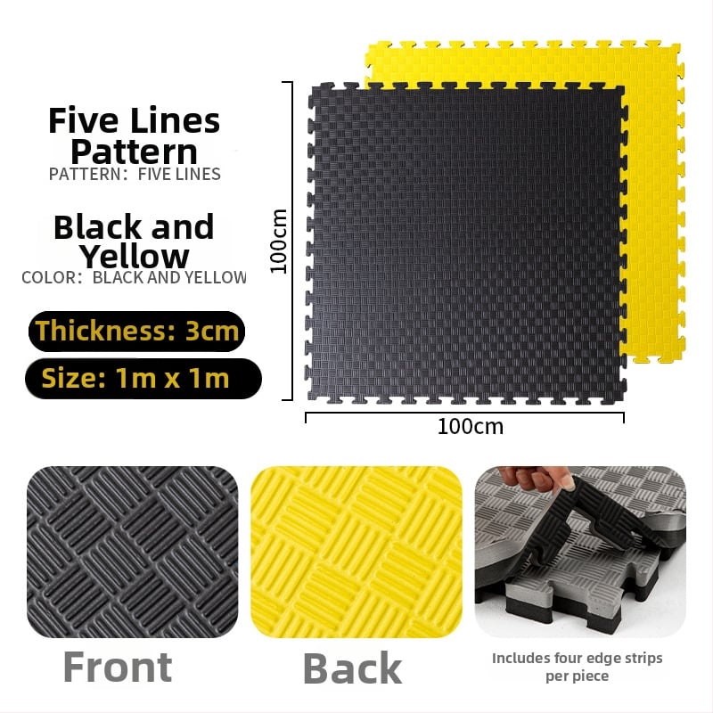 Подова мат за фитнес зала за тренировки по бойни изкуства, бокс и таеквондо • пяна • квадратна • миеща се