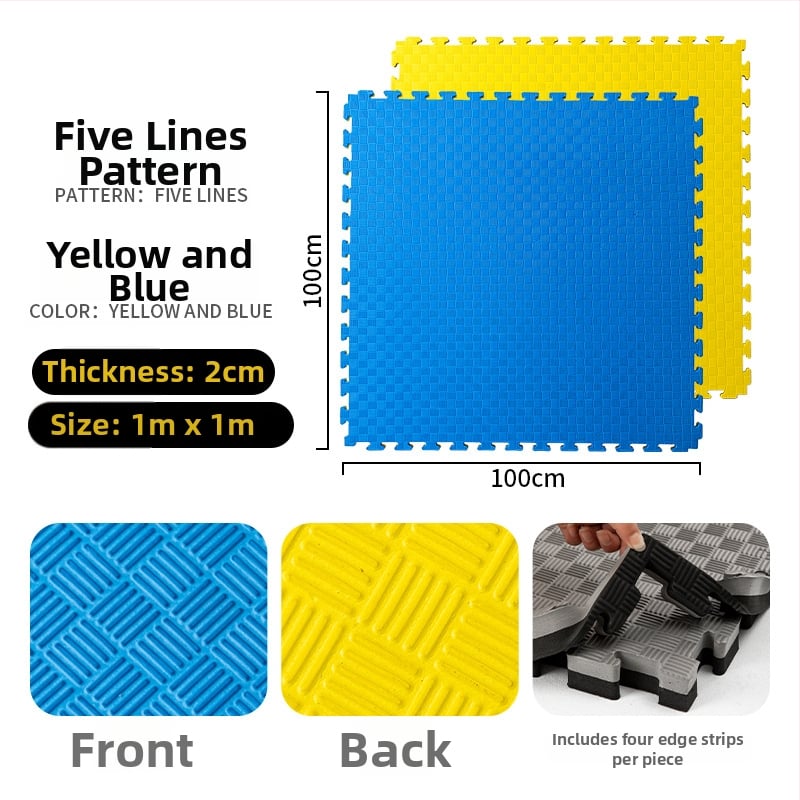 Подова мат за фитнес зала за тренировки по бойни изкуства, бокс и таеквондо • пяна • квадратна • миеща се