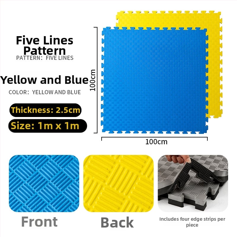 Подова мат за фитнес зала за тренировки по бойни изкуства, бокс и таеквондо • пяна • квадратна • миеща се