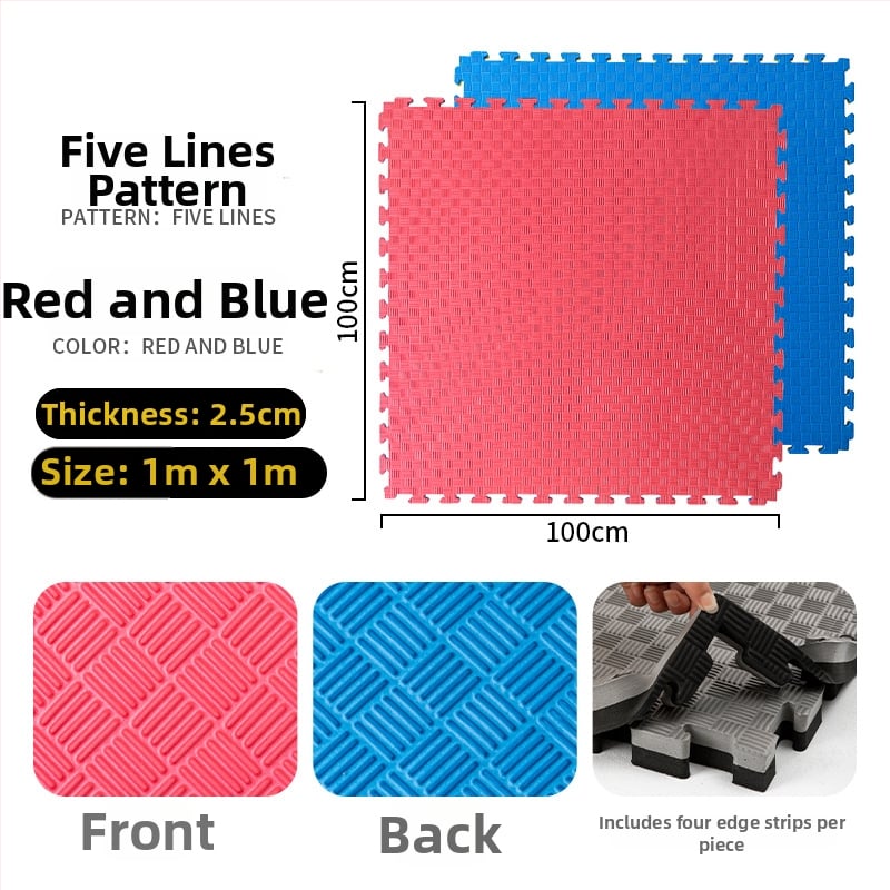 Подова мат за фитнес зала за тренировки по бойни изкуства, бокс и таеквондо • пяна • квадратна • миеща се