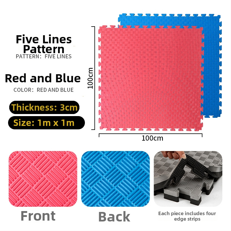 Подова мат за фитнес зала за тренировки по бойни изкуства, бокс и таеквондо • пяна • квадратна • миеща се