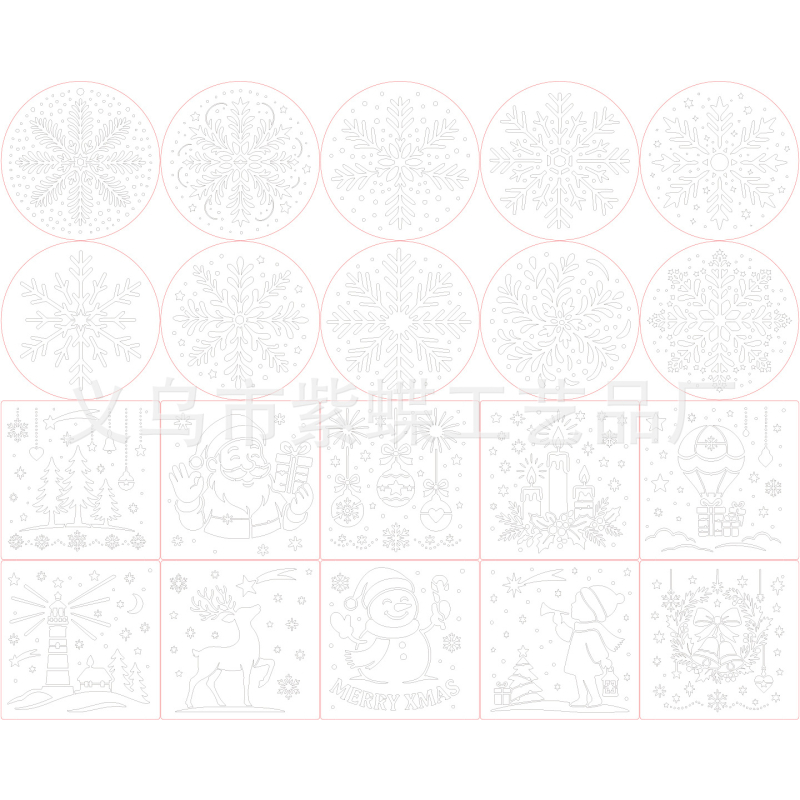 Šablone za crtanje s izrezanim snježnim pahuljama za božićnu atmosferu, DIY grafiti