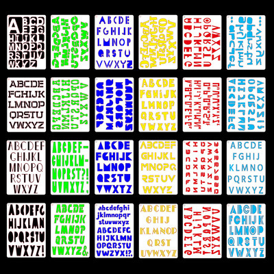 Šablone slova i brojeva (24 kom) za DIY dnevnik – PET materijal, brand Painted Enle; IP ovlaštenje: Ne; Privatne marke: Da; Uvoz: Ne