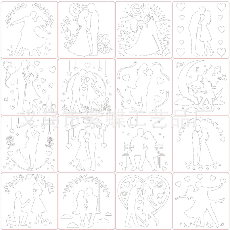 Šablona za DIY sprejanje boja – PET ploča SJX-167; ekskluzivni izvoz; IP prava: Ne