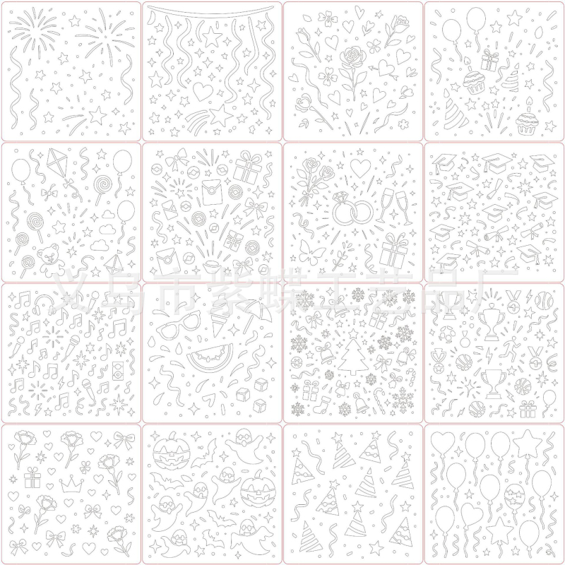 Šablona alat za izradu SJX-169 — PET materijal, marka Yiwu City Purple Butterfly Craft Factory, prekogranica ekskluzivno snabdijevanje, IP prava: nije autorizirano