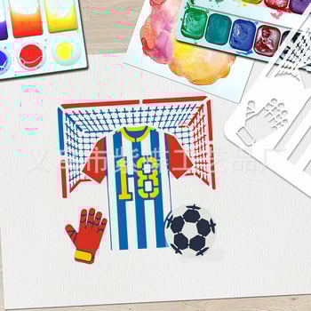 Šablona za nogometnu loptu za DIY slikanje – PET materijal, model ZYR-127, brend Yiwu City Purple Butterfly Crafts Factory