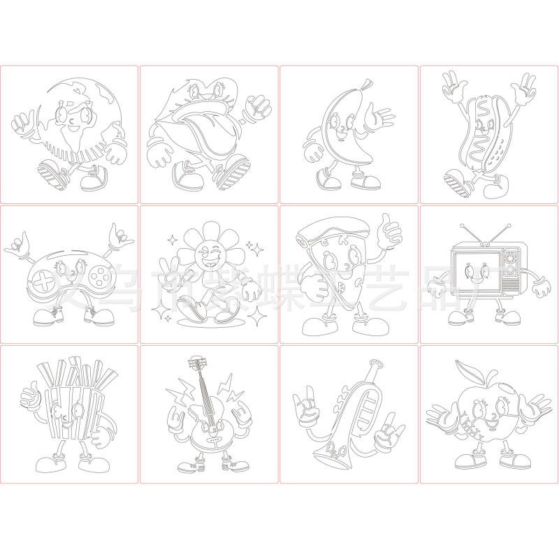 PET DIY šablona za crtanje s izrezanom kartom za graffiti ploču – Kôd proizvoda A1670 – Marka: Yiwu City Purple Butterfly Crafts Factory – Izvoz preko granice ekskluzivni izvor dobave: Da – IP ovlašten: Ne