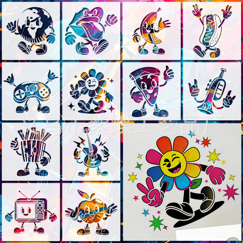 PET DIY šablona za crtanje s izrezanom kartom za graffiti ploču – Kôd proizvoda A1670 – Marka: Yiwu City Purple Butterfly Crafts Factory – Izvoz preko granice ekskluzivni izvor dobave: Da – IP ovlašten: Ne