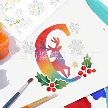 DIY šablona za praznike s alfabetom – PET materijal, model SJX-77, marka Yiwu Zidie Craft Factory, izvoz preko granica ekskluzivno, IP ovlaštenje: Ne