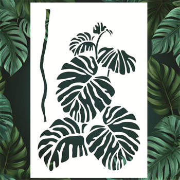 Plastični šablon za zidno bojanje s motivom tortoise-back bamboo, DL001, ekološki PET